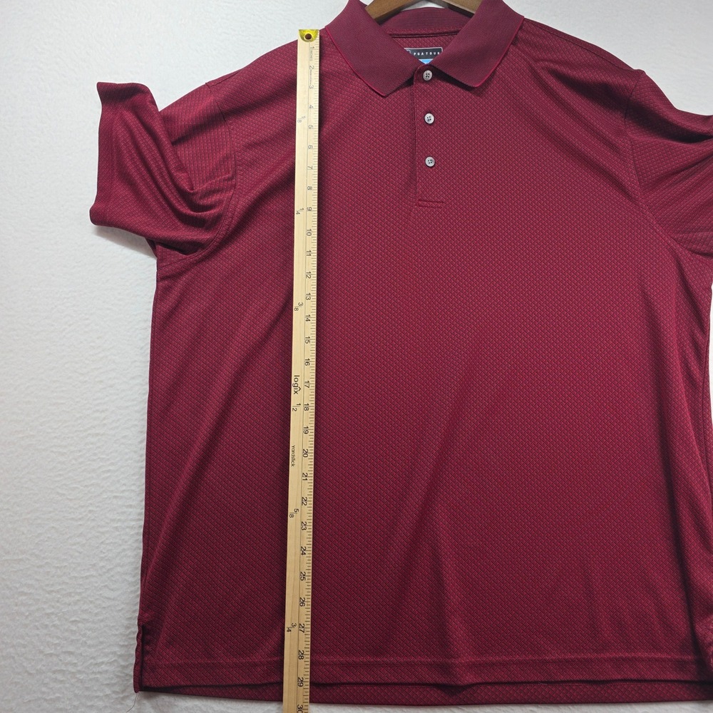 PGA Tour Polo Shirt Mens XXL Burgundy Grey Stripe Performance Golf Bundle 2pk - Picture 11 of 13